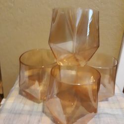 4 Iridescent Drinking Glasses