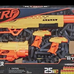 Nerf Alpha Strike Mission Ops Set, 4
Blasters, 2 Half-Targets, 25 Nerf Darts