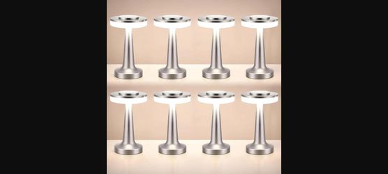 Gold Cordless LED Table Lamp - Dimmable Touch Sensor, Rechargeable