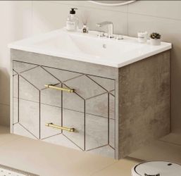 36 Inch Floating Bathroom Vanity with Sink and Drawers