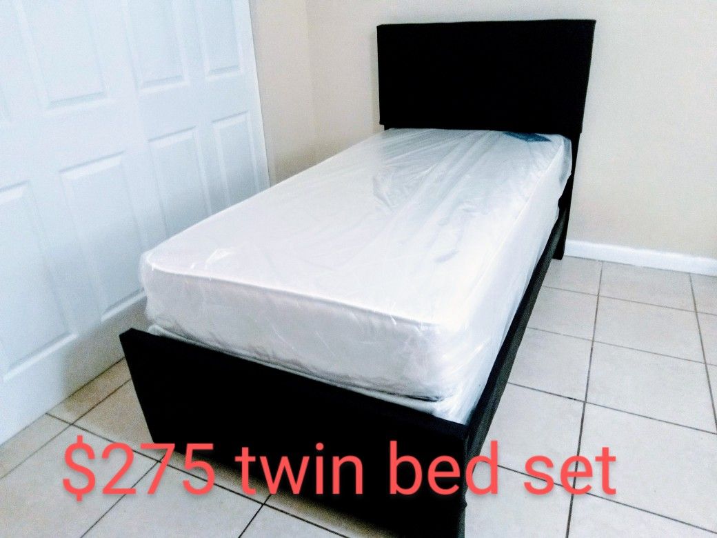 $275 Twin Bed Frame With Mattress And Box Spring Brand New Free Delivery