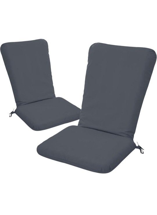 Adirondack Chair Cushion Set of 2-18''x18'' Seat & 18''x27'' Back, Outdoor Rocking Chair Cushions