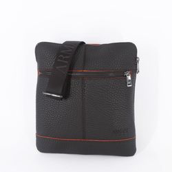 ARMANI JEANS 932175 7A934 Black Leather Messenger Shoulder Men Bag  