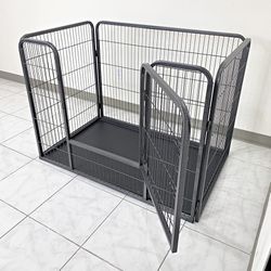 $105 (Brand New) Heavy-duty dog pet playpen w/ plastic tray indoor outdoor cage kennel 4-panel, 49”x32”x35” 