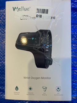 Wellue Wrist Pulse Oximeter| 100-Hour Endurance Blood Oxygen Monitor with Audible Reminder, Rechargeble Checkme O2 Ultra for Tracking SpO2 and Pulse R