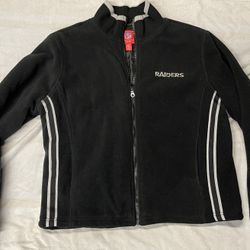 Las Vegas Raiders  Women’s Large Black NFL Full-Zip Fleece Jacket For Her - Good condition 