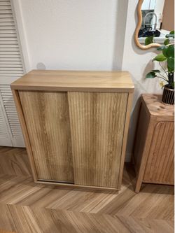 Shoe Cabinet Fluted Oak Color