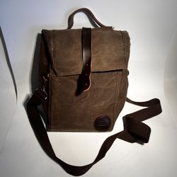 Brown Leather Lunch Travel Hiking Bag Insulated