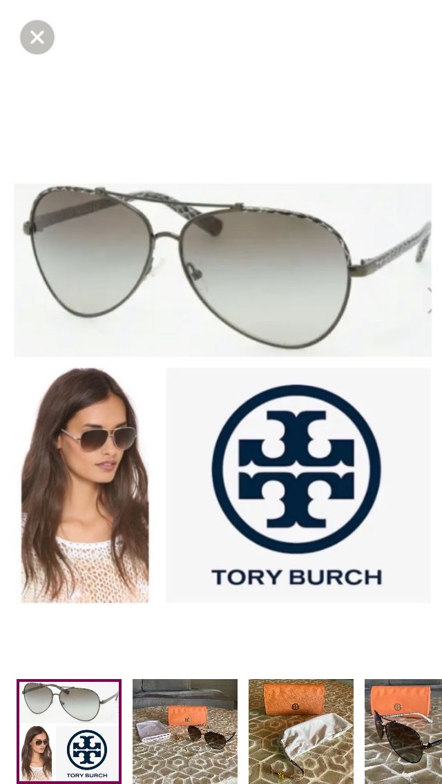 Tory Burch TY6021Q Sunglasses 398/8E- Grey Python Frame/Green Gradient Lenses