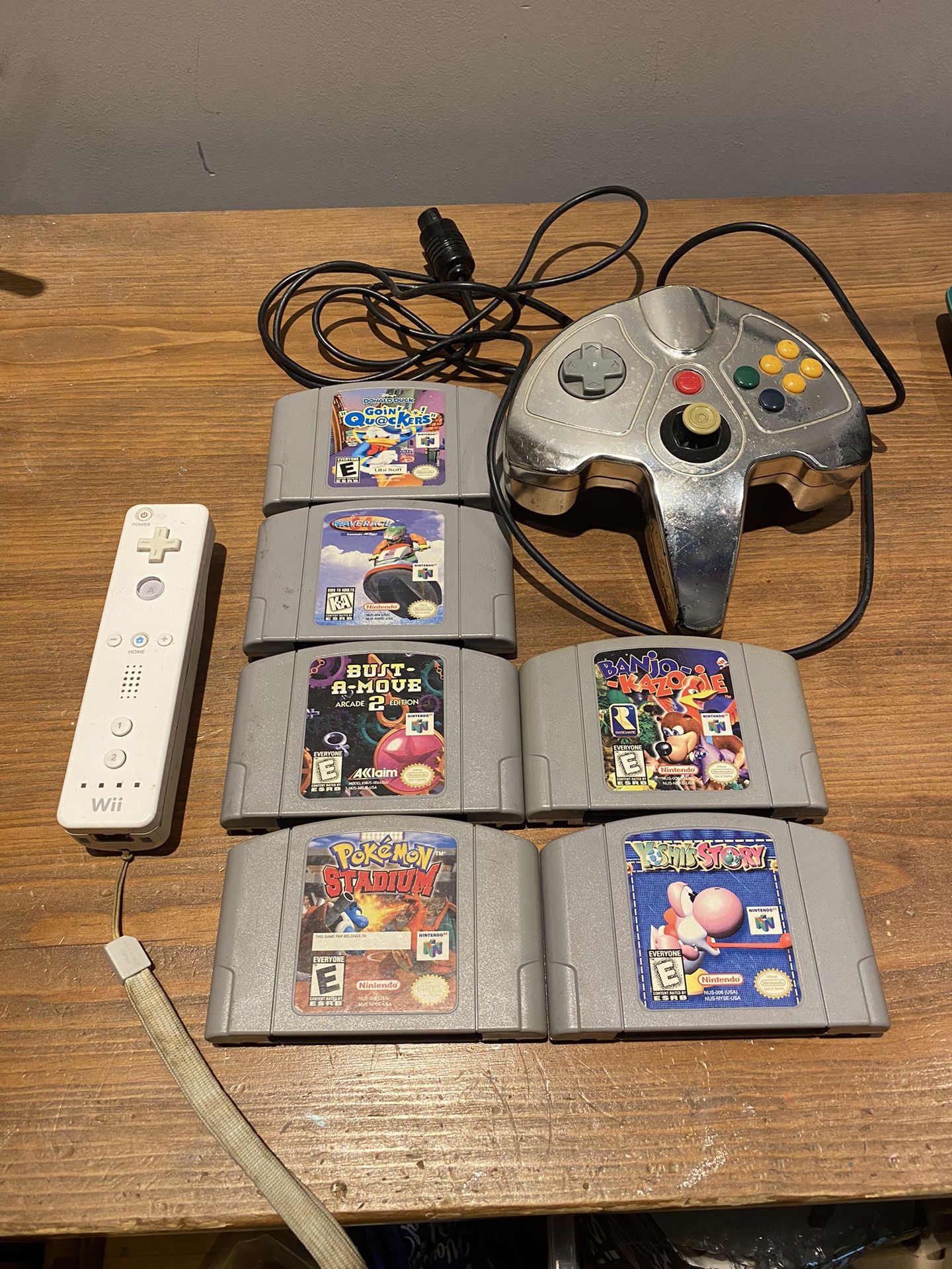 6 N64 Games, Good Controller, And A Wii Remote 