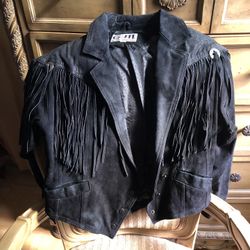 For Great Gift, Western , Beautiful Suede Leather Ladies Short Coat (Small)