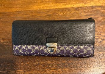 Coach purple and black wallet