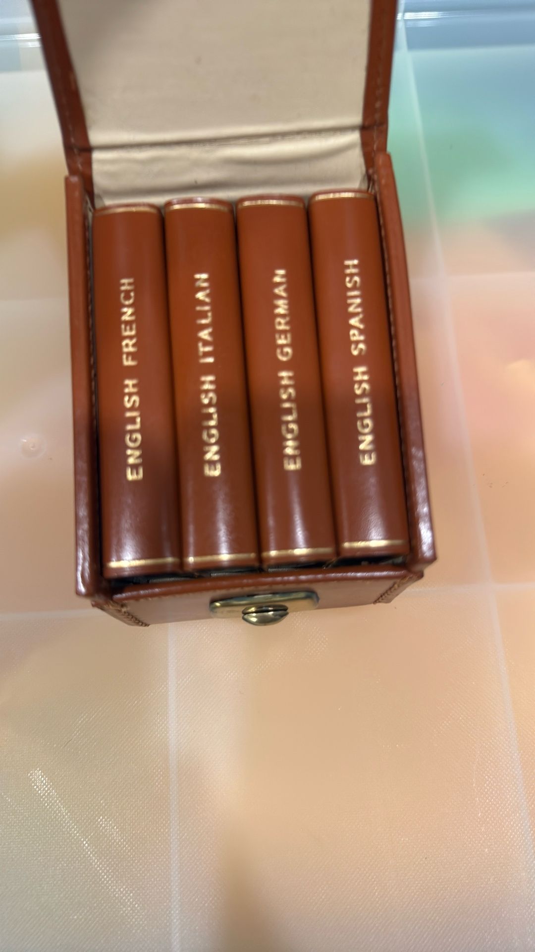 Antique Leather Mini Translation Books From 1950-60’s