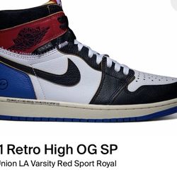 Jordan 1 Retro High OG SP Fragment x Union LA Varsity Red Sport Royal