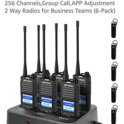Retevis RB58 Bluetooth Waterproof Walkie Talkies with Wireless Earpieces,AI Noise Cancelling Two-Way Radios with 3-Zone 256 Channels,Group Call