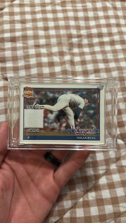 Nolan Ryan game used swatch from 1976 jersey
