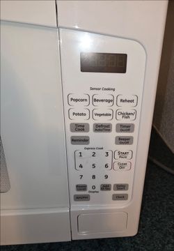 GE White Countertop Microwave with Sensor Cooking
