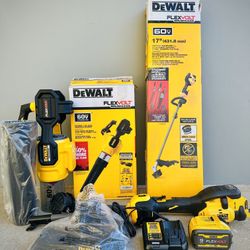 Brand new Dewalt 60V MAX 17 in. Cordless Battery Powered String Trimmer and Leaf Blower Combo Kit with (1) 9ah flex Battery & Charger