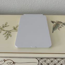 White Rechargeable Travel Makeup Vanity Mirror LED Lights Portable 3 Color Lighting Modes 