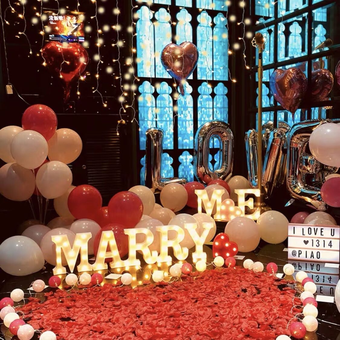 Proposal Luxury Decorations Sets Balloons Candles Love Valentine 