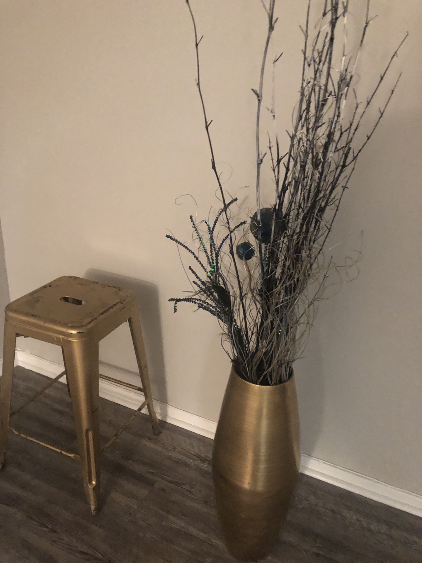 Two bar stools and vase decor $40 for all
