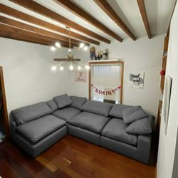 Gray Cloud Modular Sectional Couch Sofa 