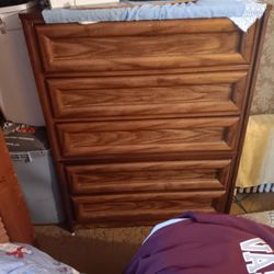 Oak Dressers And Night Stand