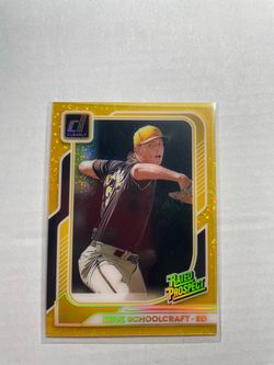 Kruz Schoolcraft Clearly Donruss Rated Prospect Gold Card /10