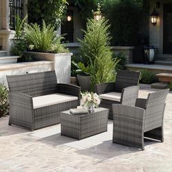 LUCIMUNDI 4 Piece Outdoor Patio Furniture Set