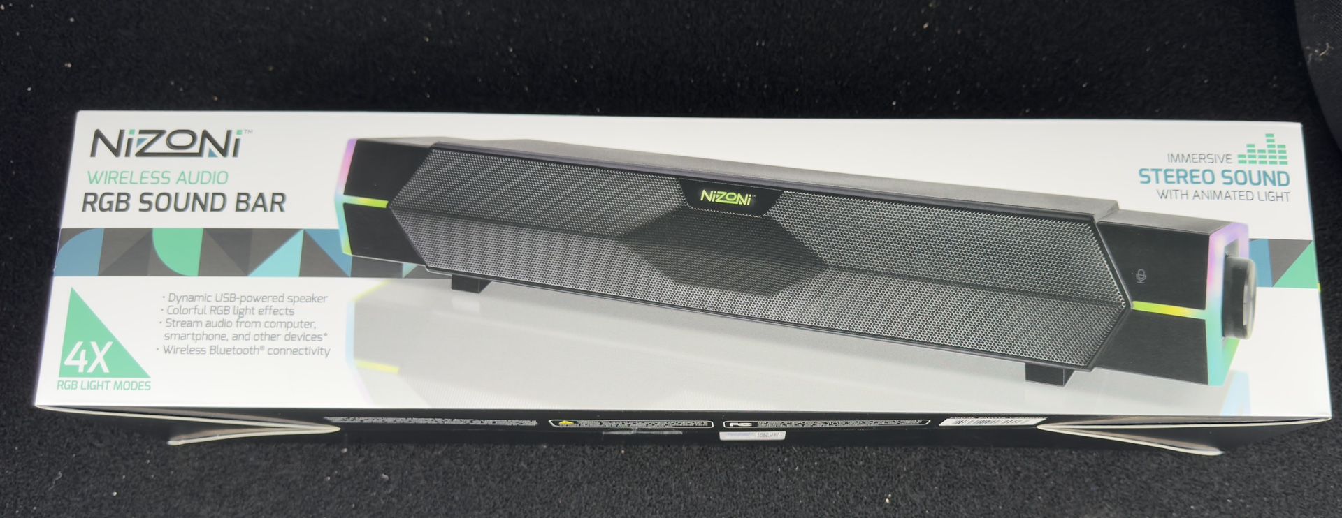 NizONi WIRELESS AUDIO RGB Sound Bar.