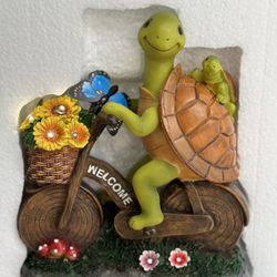Garden Turtle Outdoor Statue -Solar Turtle Statue Outdoor with Lighted Sunflower,Turle Figurine for Garden Decor