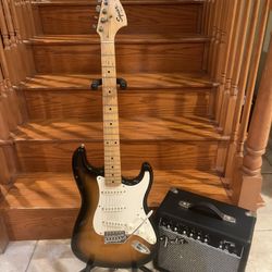 Squier Affinity Strat Guitar W/ Fender Amp