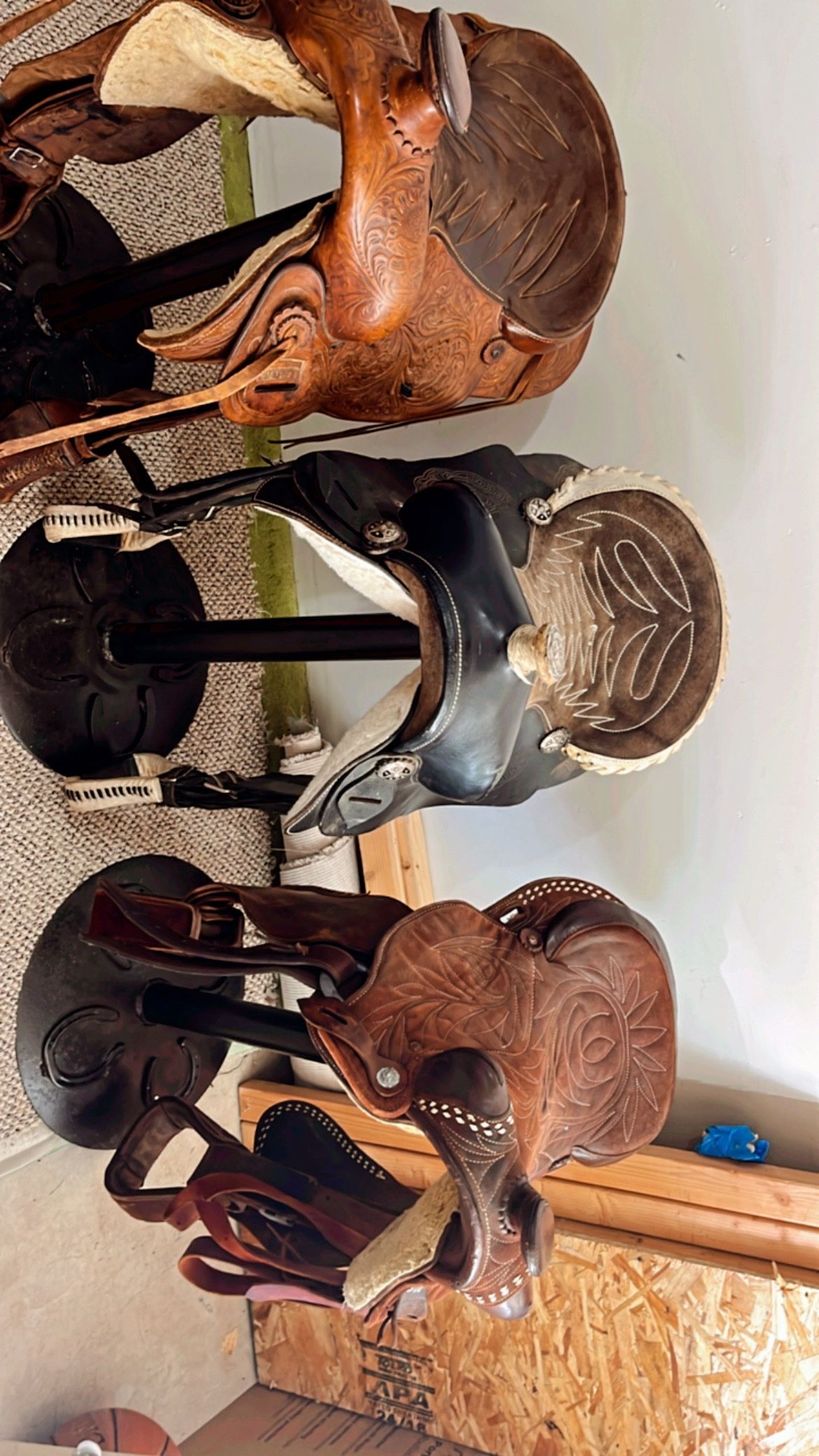 3 Saddle Stools 