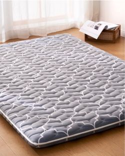 Gray Quilted Floor Mattress Futon Pad