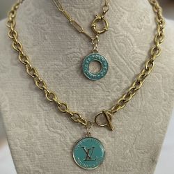 L V Bracelet & Necklace Luxury 