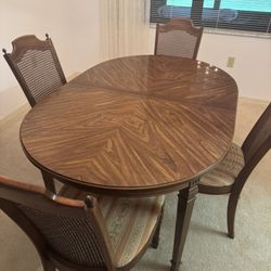 Solid Wood Dining Table Set – Table + 4 Chairs
