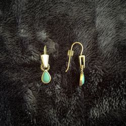 Sterling Silver 925 Turquoise Drop Earrings