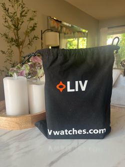 LIV Automatic Diver Watch 300m Rose Gold/Black Date Brown Rubber Strap Box.