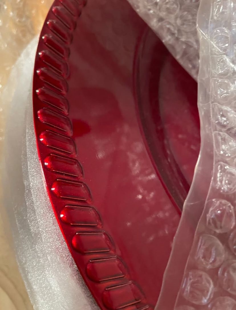 12pc Red Party Plates Serving Plates 13”