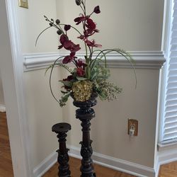 Candle Holder - Flower Arrangement Pillar Set