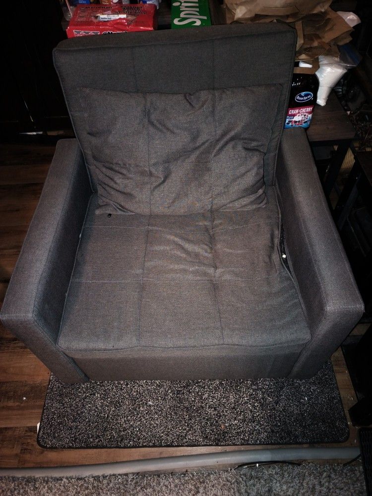 Grey Pullout Lounge Chair