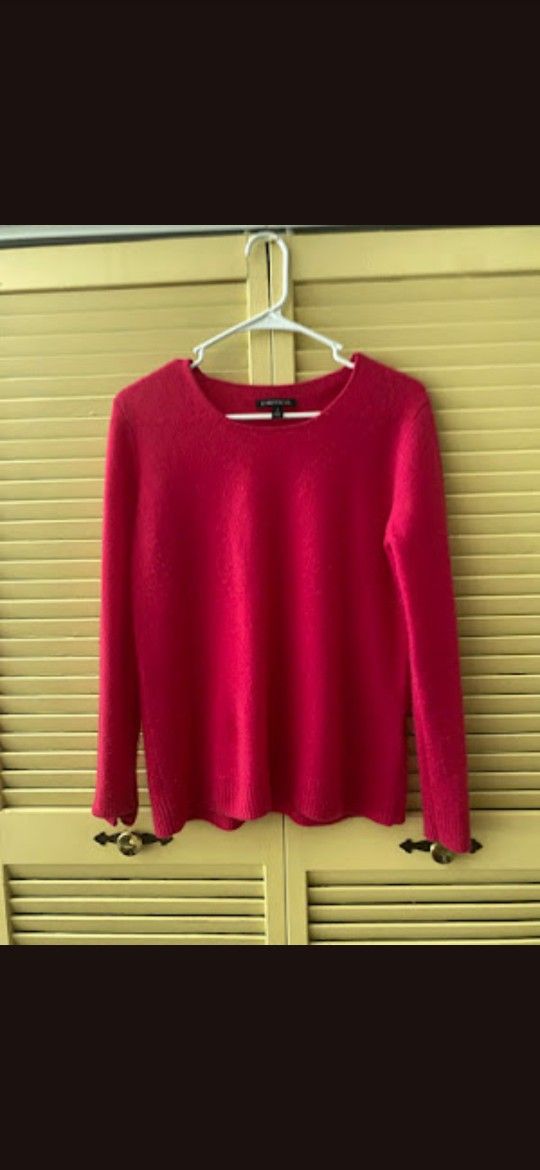 Women's 100% Casmere Hot Pink Sweater By Hawthorn