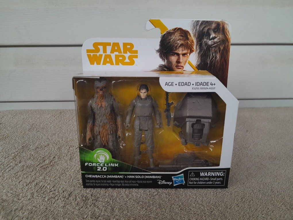 Star Wars Force Link 2.0 Mimban Han Solo & Chewbacca New 3.75" action figures