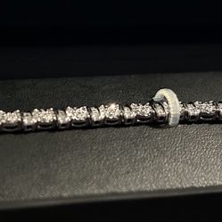 1 CT TW Diamond Tennis Bracelet Silver