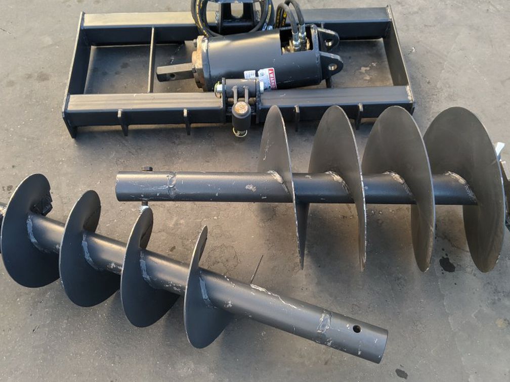 Bobcat Skid Steer Auger Attachment With 12" & 18" Bits