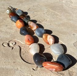 Sterling silver handcrafted Natural Agate gemstone necklace