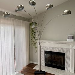 Arch Floor Lamp 84" Modern Lighting - 5 Arm Lamp, Dimmer Switch, Elegant Design, Living Room Decor
