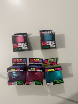 Nee Doh Mello Mallo & Nice Cube Glitter Glow 5-Pack