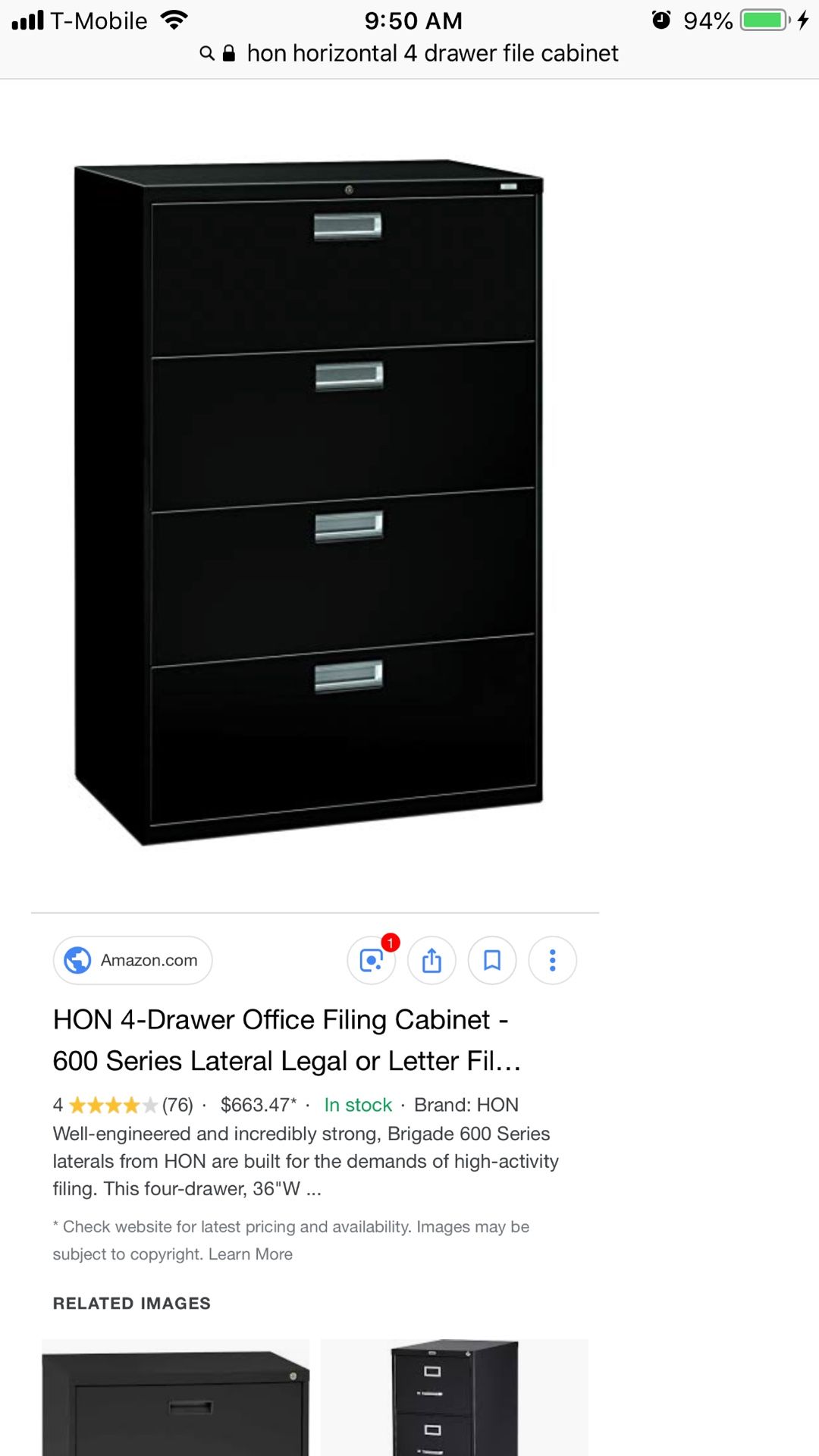 Hon 600 series horizontal drawers