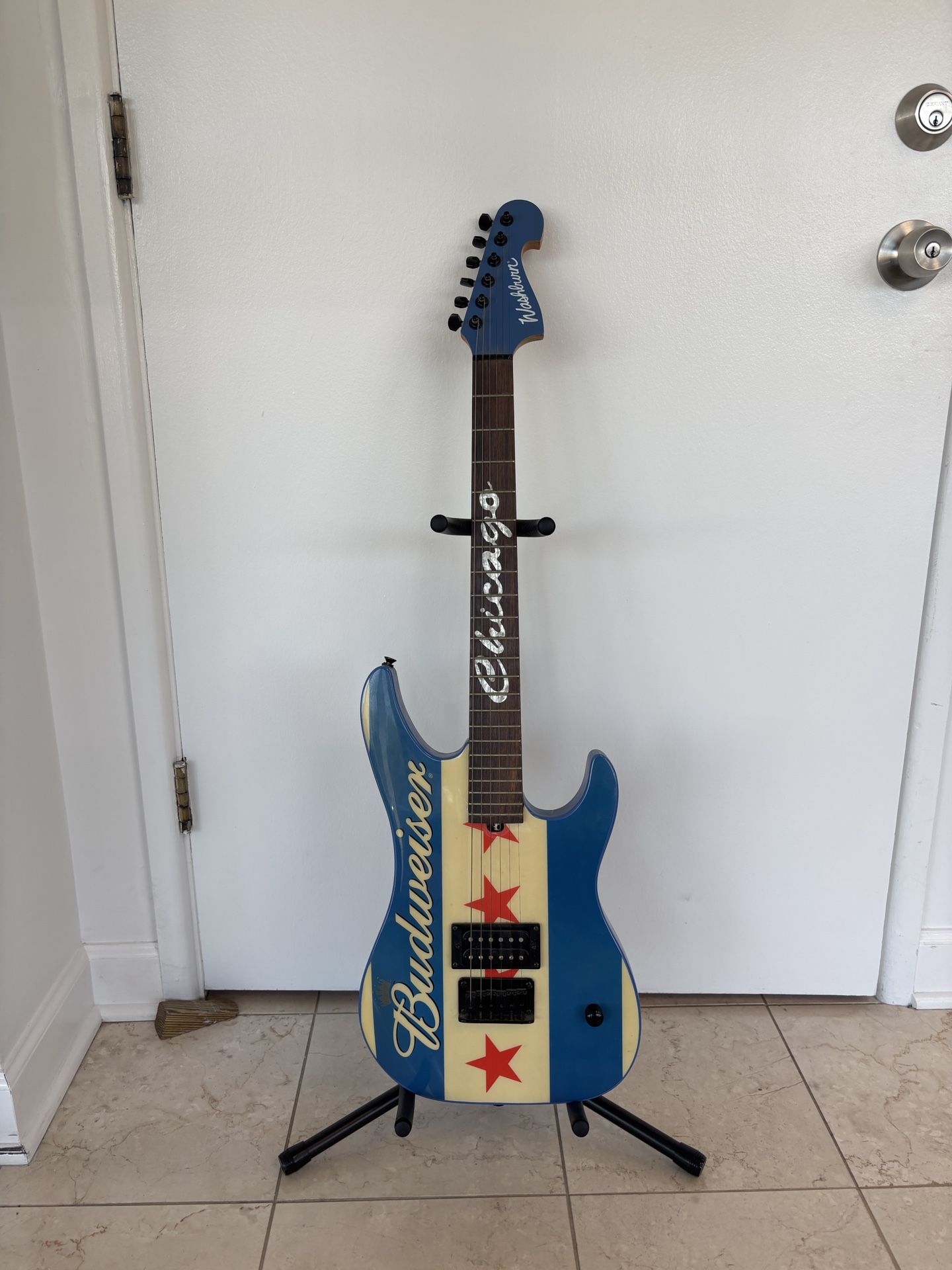 Rare 2003 Washburn Chicago Series Budweiser electric guitar